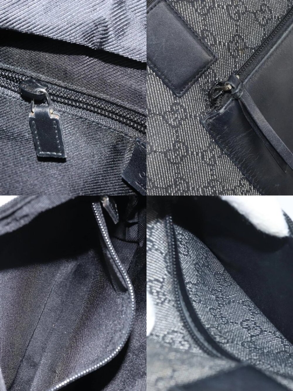 GUCCI GG Canvas Tote Bag Black Silver 28893 Auth 170369 - Picture 15 of 15